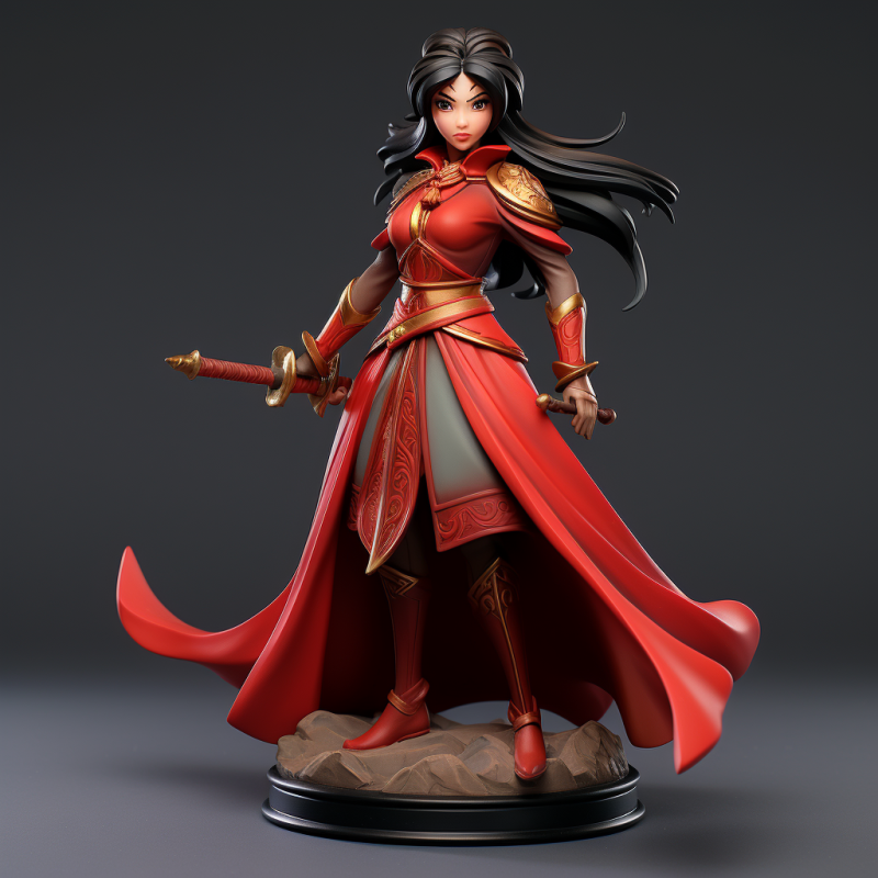 塑膠PVC盲盒公仔紅衣女子刺客立體擺件游戲動漫手辦代加工
