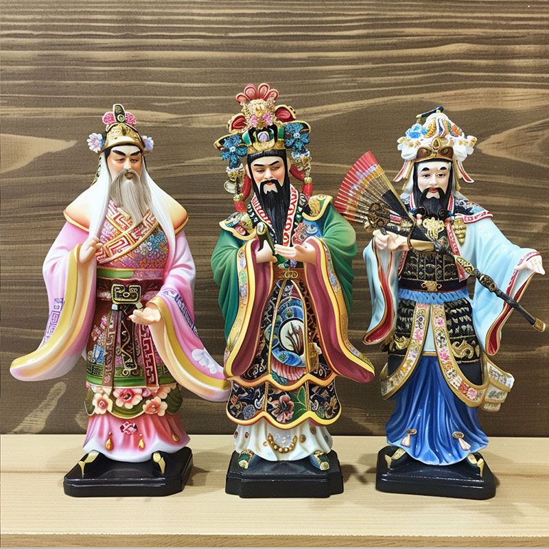 定制中國戲劇人物紀念品彩色塑料搪膠娃娃
