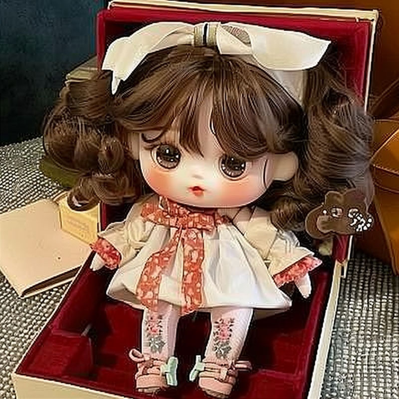 定制棉花娃娃公仔可愛卷發女孩換衣服打扮過家家兒童睡覺陪伴玩偶